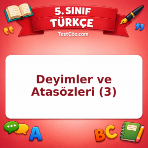 5. Sınıf Türkçe Deyimler ve Atasözleri (3) Testi - testçöz.com