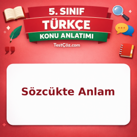 5. Sınıf Türkçe Sözcükte Anlam Konu Anlatımı - testçöz.com