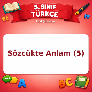 5. Sınıf Türkçe Sözcükte Anlam (5) Testi - testçöz.com
