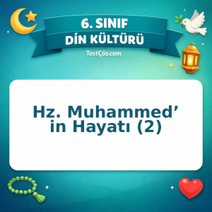 6. Sınıf Din Kültürü Hz. Muhammed’ in Hayatı (2) Testi - testçöz.com