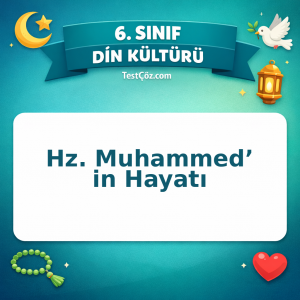 6. Sınıf Din Kültürü Hz. Muhammed’ in Hayatı Testi - testçöz.com