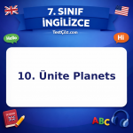 7. Sınıf İngilizce 10. Ünite Planets Testi - testçöz.com