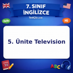 7. Sınıf İngilizce 5. Ünite Television Testi - testçöz.com
