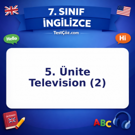 7. Sınıf İngilizce 5. Ünite Television (2) Testi - testçöz.com