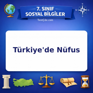 7. Sınıf Sosyal Bilgiler Türkiye'de Nüfus Testi - testçöz.com
