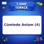 7. Sınıf Türkçe Cümlede Anlam (4) Testi - testçöz.com
