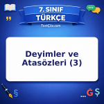 7. Sınıf Türkçe Deyimler ve Atasözleri (3) Testi - testçöz.com