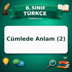 8. Sınıf Türkçe Cümlede Anlam (2) Testi - testçöz.com