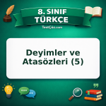 8. Sınıf Türkçe Deyimler ve Atasözleri (5) Testi - testçöz.com