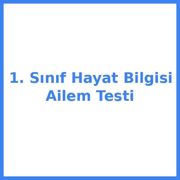1. Sınıf Hayat Bilgisi Ailem Testi