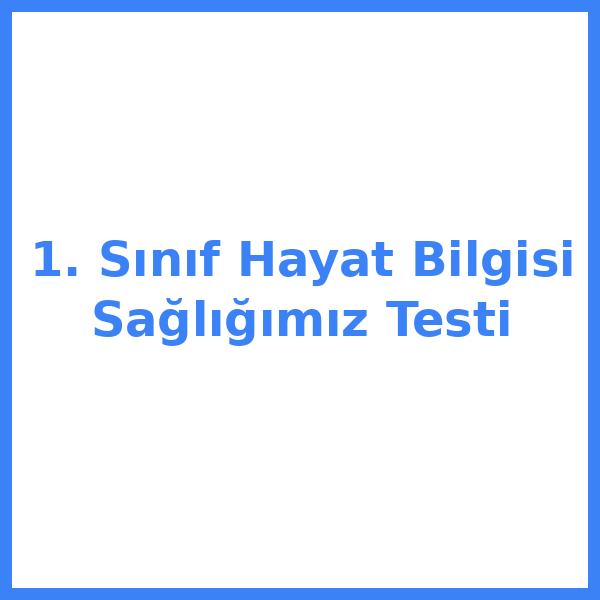 1. Sınıf Hayat Bilgisi Sağlığımız Testi