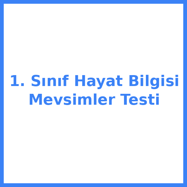 1. Sınıf Hayat Bilgisi Mevsimler Testi