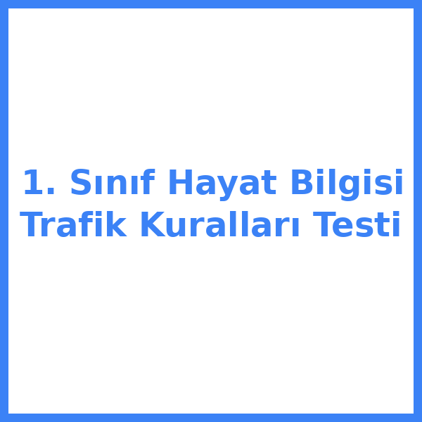 1. Sınıf Hayat Bilgisi Trafik Kuralları Testi