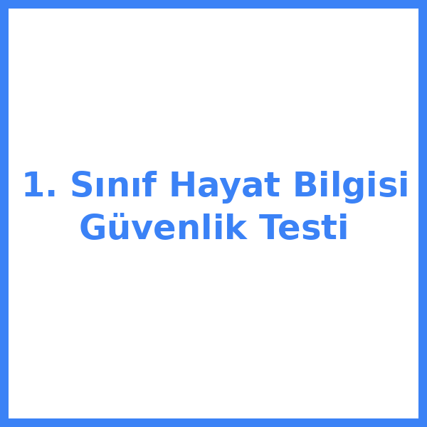 1. Sınıf Hayat Bilgisi Güvenlik Testi