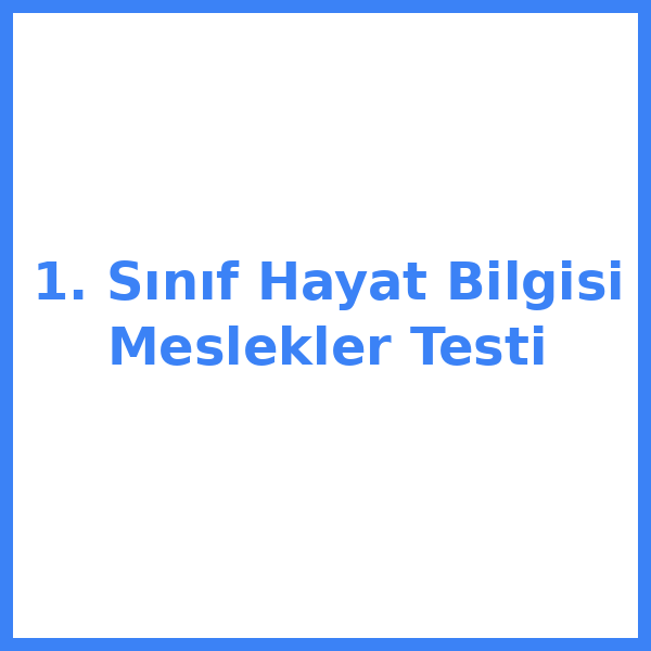 1. Sınıf Hayat Bilgisi Meslekler Testi