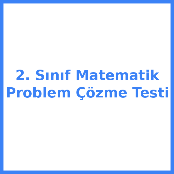 2. Sınıf Matematik Problem Çözme Testi