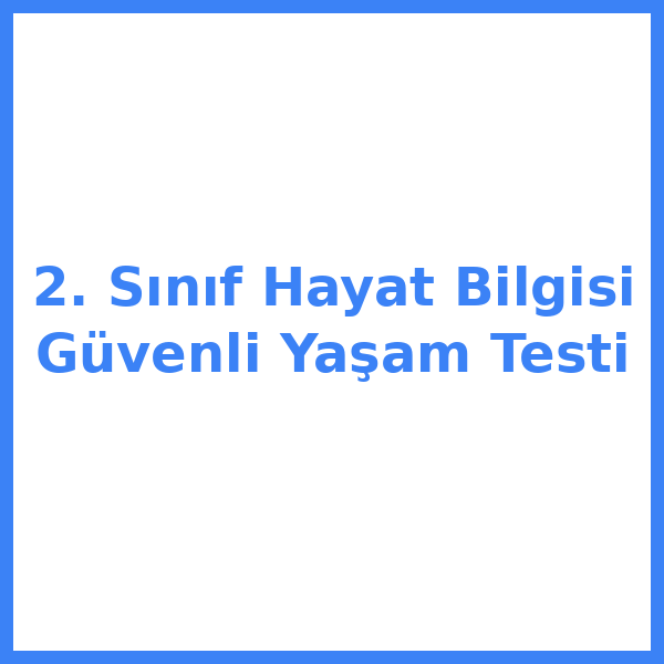 2. Sınıf Hayat Bilgisi Güvenli Yaşam Testi