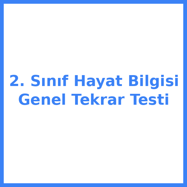2. Sınıf Hayat Bilgisi Genel Tekrar Testi
