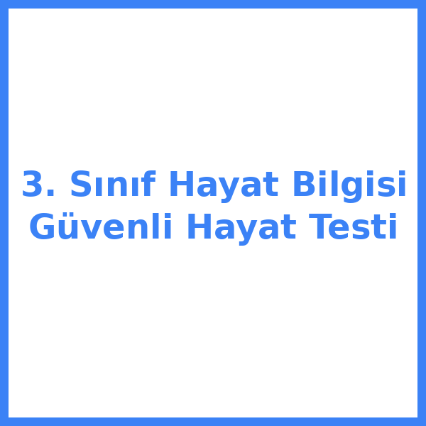 3. Sınıf Hayat Bilgisi Güvenli Hayat Testi