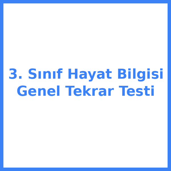 3. Sınıf Hayat Bilgisi Genel Tekrar Testi