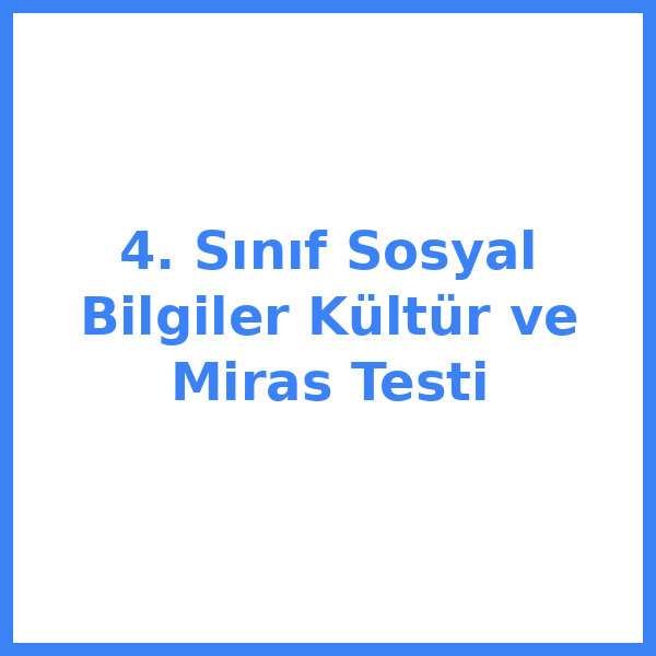 Test sorusu 4. sınıf Sosyal Bilgileryal 2