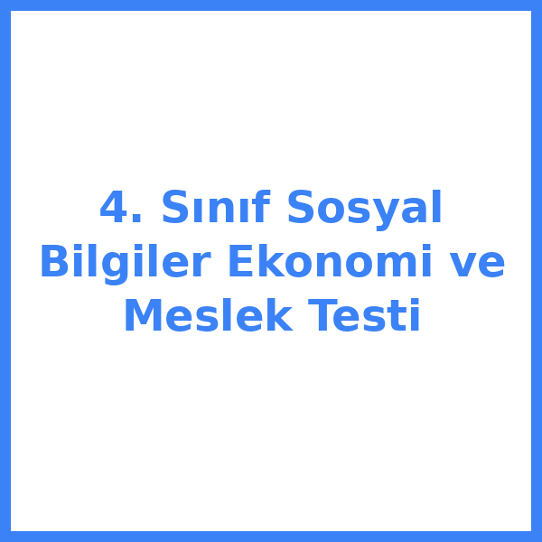 Test sorusu 4. sınıf Sosyal Bilgileryal 10