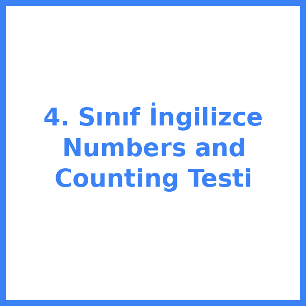 Test sorusu 4. sınıf İngilizce 1