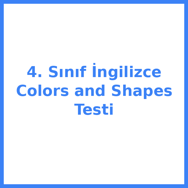 Test sorusu 4. sınıf İngilizce 2