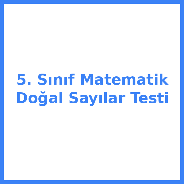 Test sorusu 5. sınıf MatematikeMatematikik 11