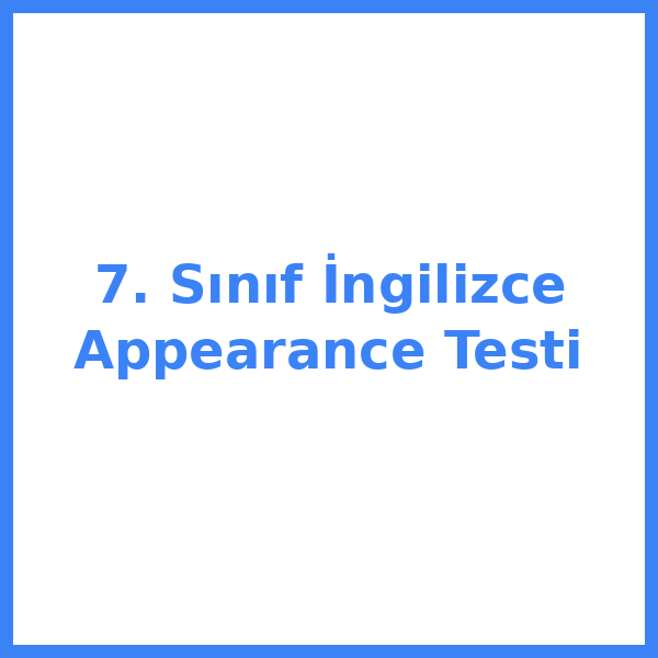 7. sınıf İngilizceilizce 30